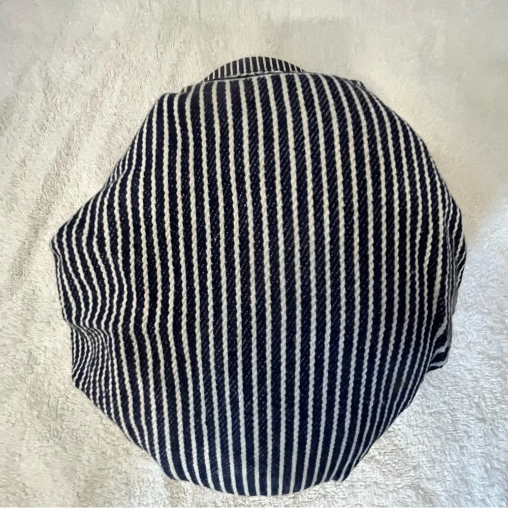 Striped Conductor Hat with Royal Gorge Route Railroad Cap Embroidered Patch